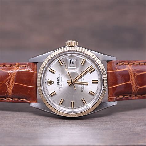 white gold rolex date just leather strap|rolex leather bracelet.